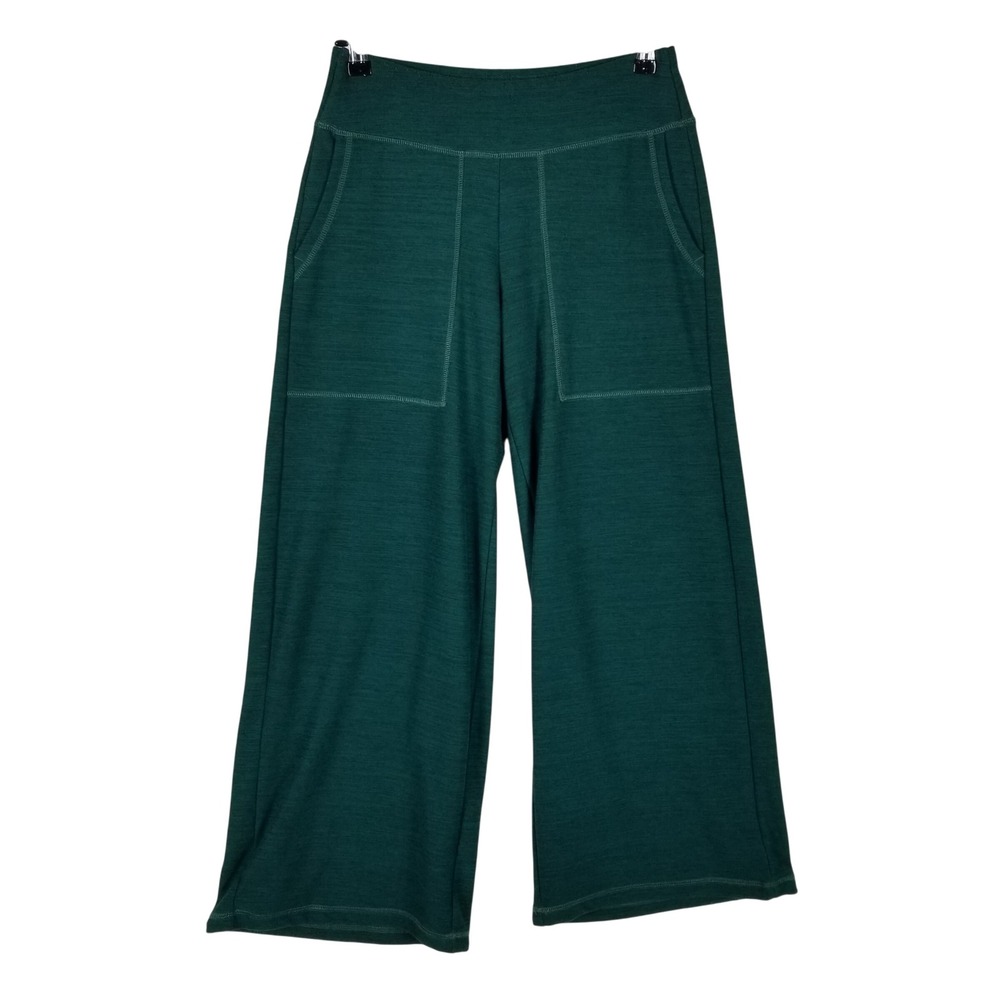 Toad&Co Wide Leg Pants Women XS Green Heathered High Rise Patch Pocket